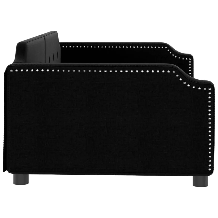 Lit de repos sans matelas noir 100x200 cm tissu - 4