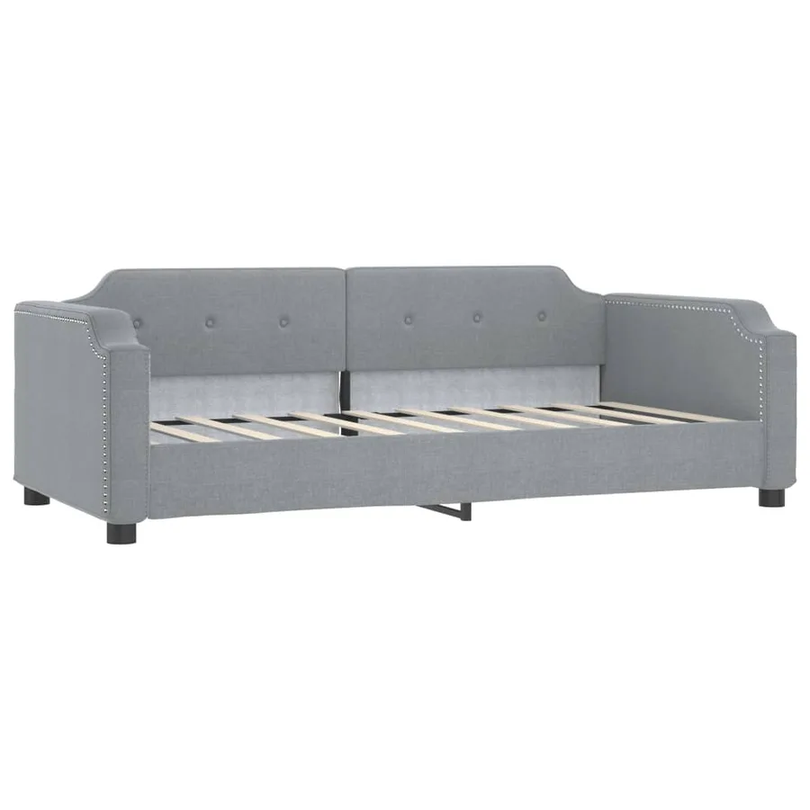 Lit de repos gris clair 100x200 cm tissu - 2