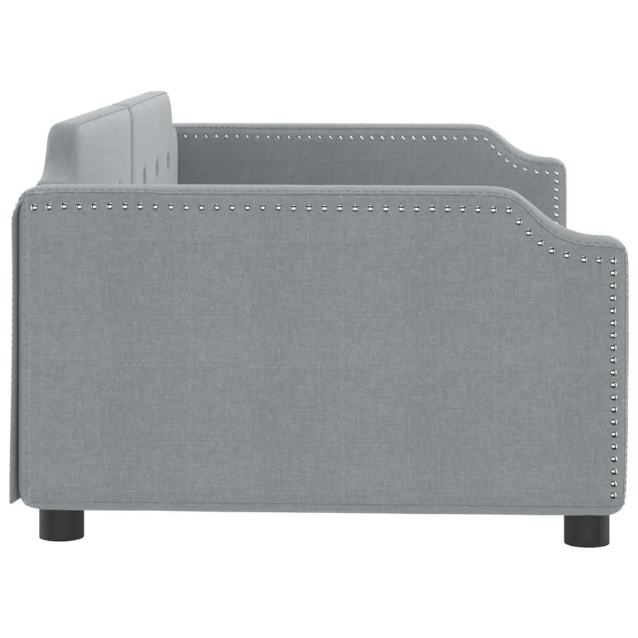 Lit de repos gris clair 100x200 cm tissu - 4
