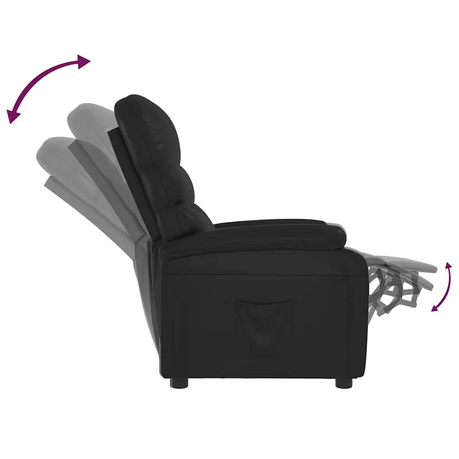 Fauteuil inclinable Noir Similicuir - 6