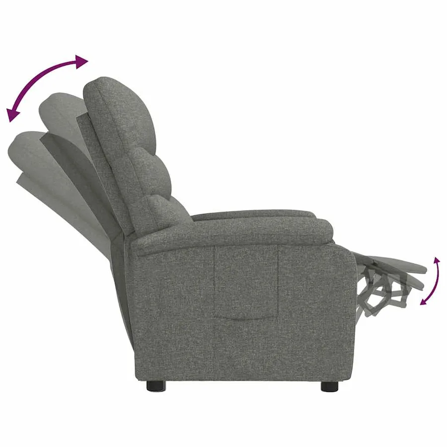 Fauteuil inclinable Gris foncé Tissu - 6