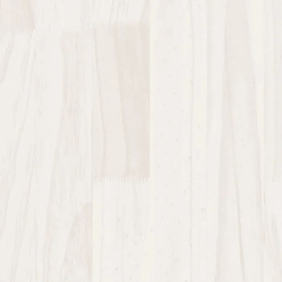 Cadre de lit sans matelas blanc bois massif - 7
