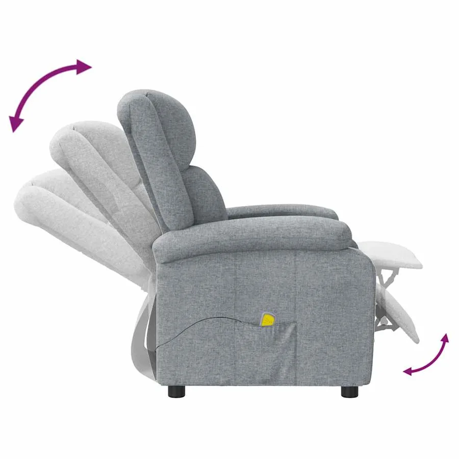 Fauteuil de massage Gris clair Tissu - 7
