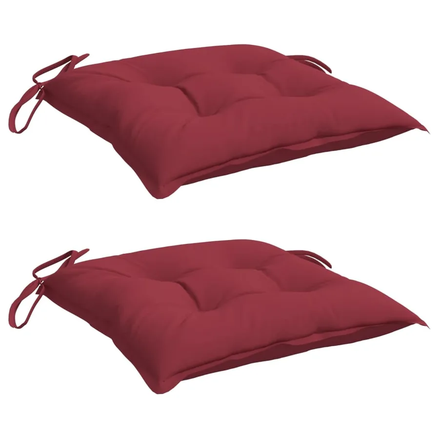 Coussins de palette lot de 2 rouge bordeaux 50x50x7 cm - 3