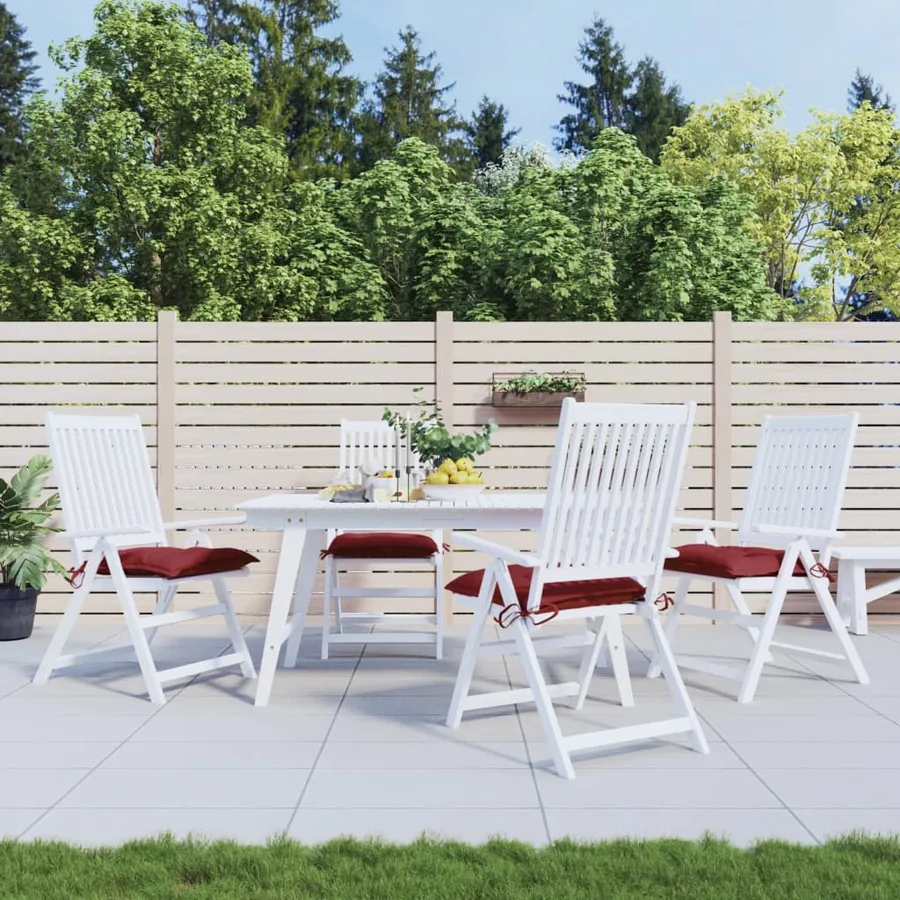 Coussins de chaise lot de 4 rouge bordeaux 40x40x7 cm