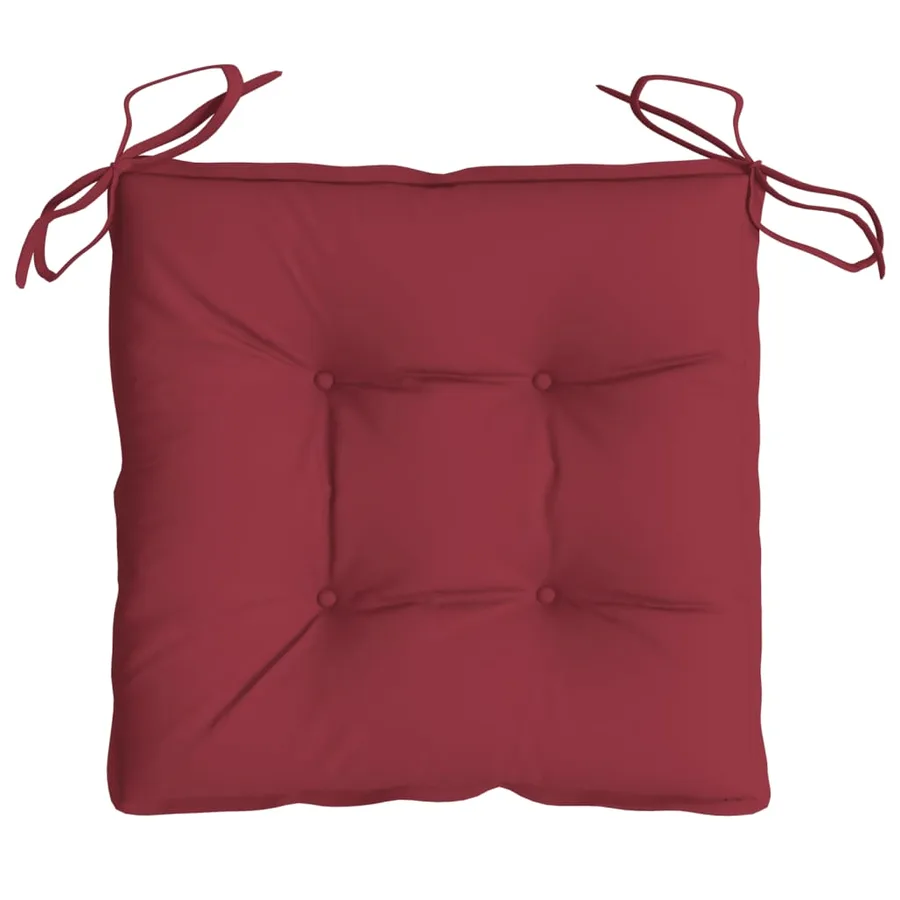 Coussins de chaise lot de 4 rouge bordeaux 40x40x7 cm - 6