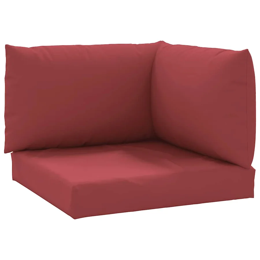 Coussins de palette lot de 3 rouge bordeaux tissu oxford - 2