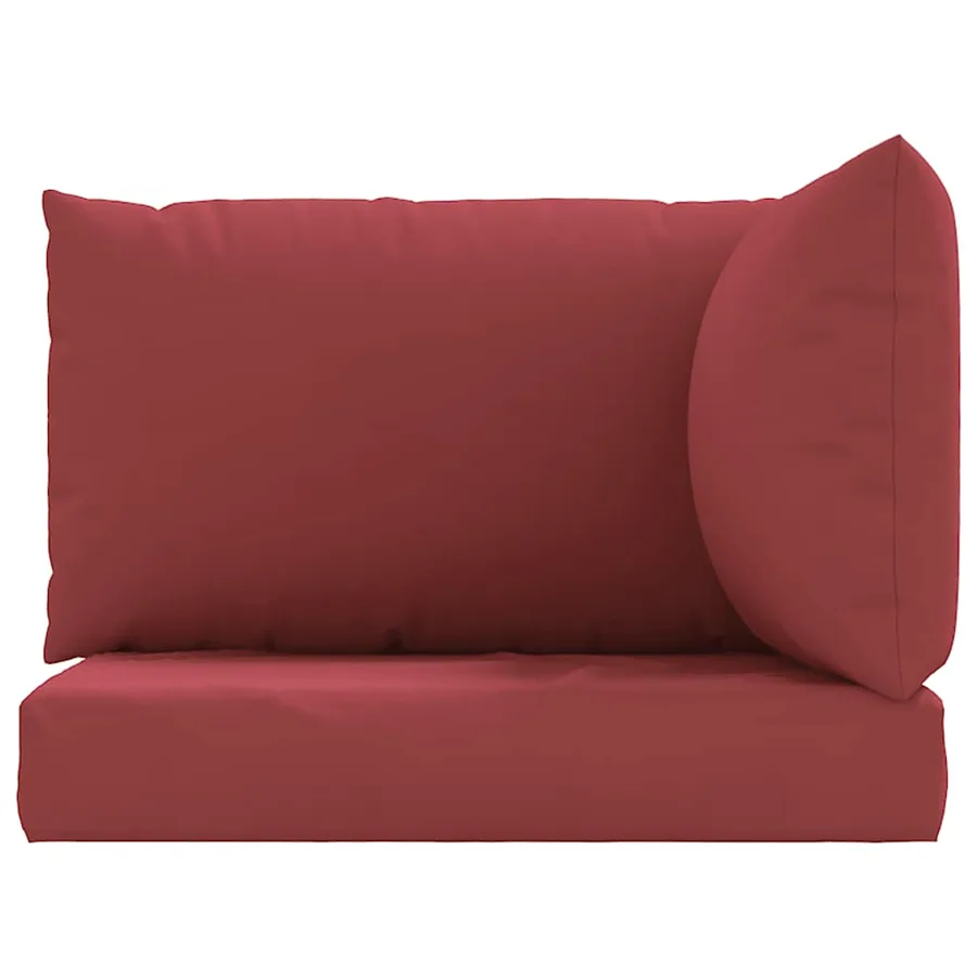 Coussins de palette lot de 3 rouge bordeaux tissu oxford - 4