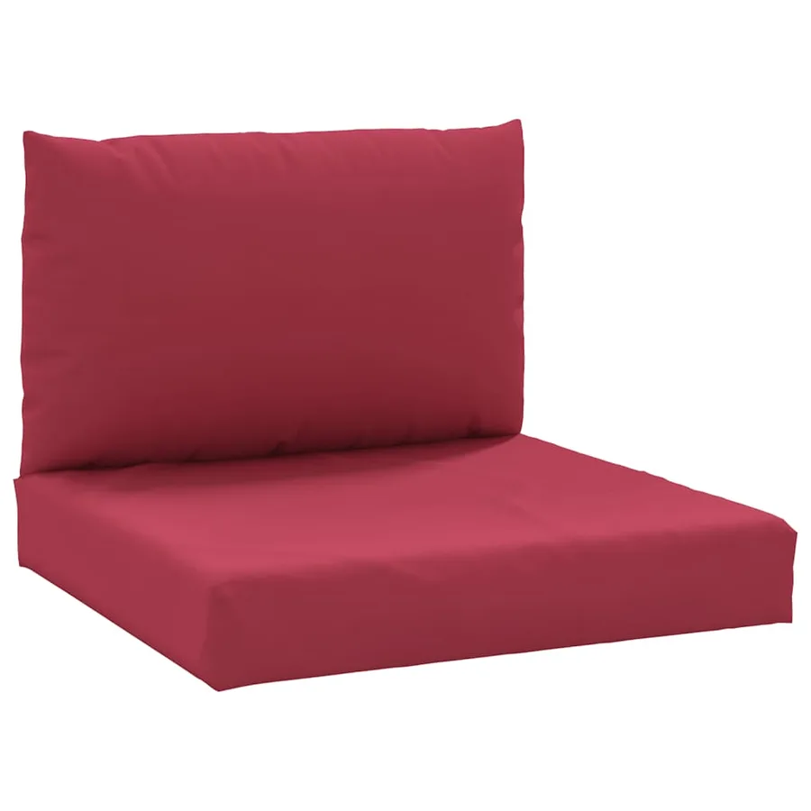 Coussins de palette lot de 2 rouge bordeaux tissu oxford - 2
