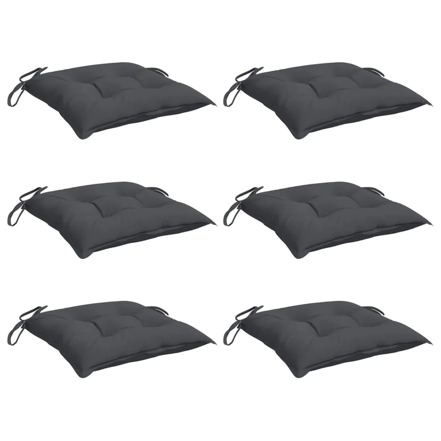 Coussins de chaise lot de 6 anthracite 40x40x7 cm - 3