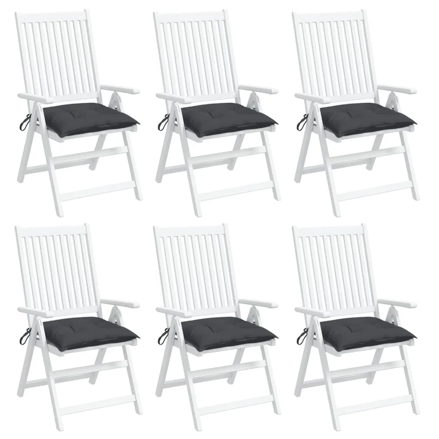 Coussins de chaise lot de 6 anthracite 40x40x7 cm - 4