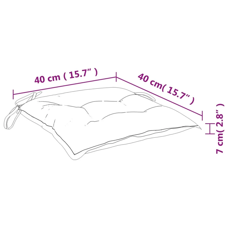 Coussins de chaise lot de 6 anthracite 40x40x7 cm - 9