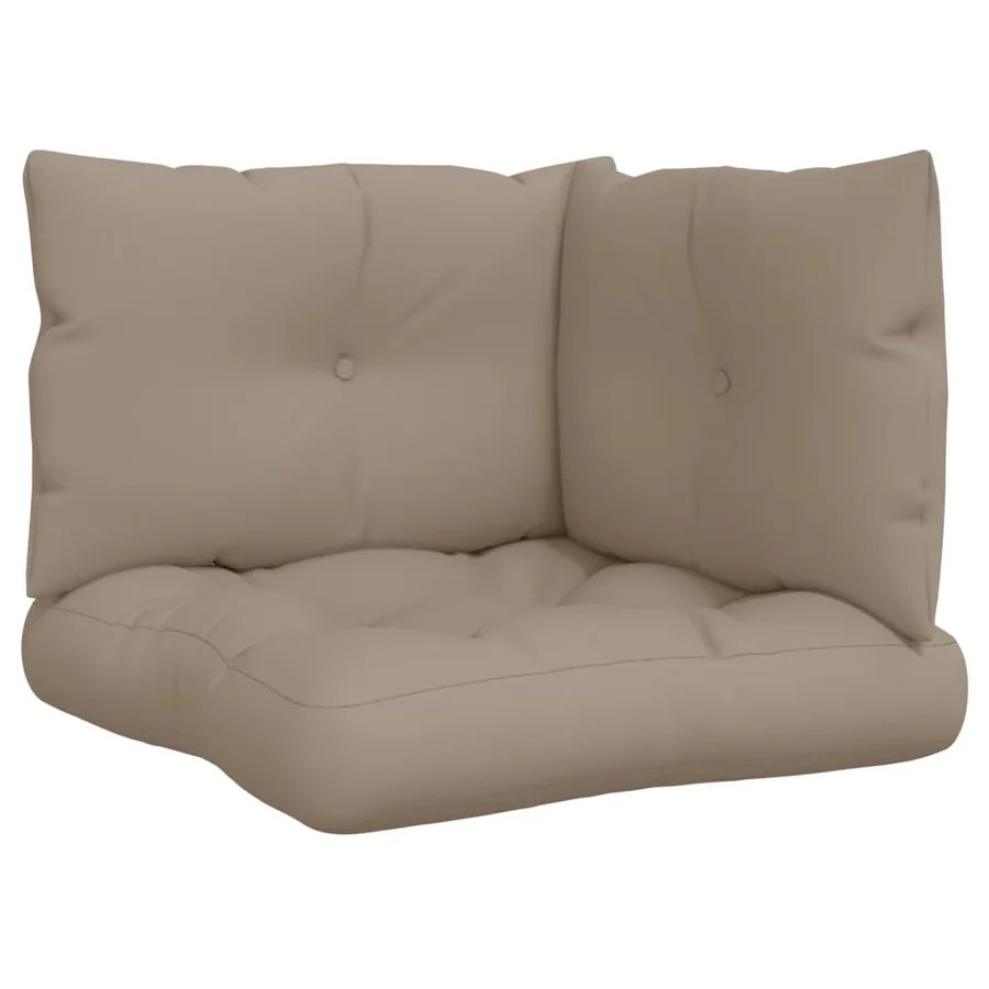 Coussins de palette lot de 3 taupe tissu - 2