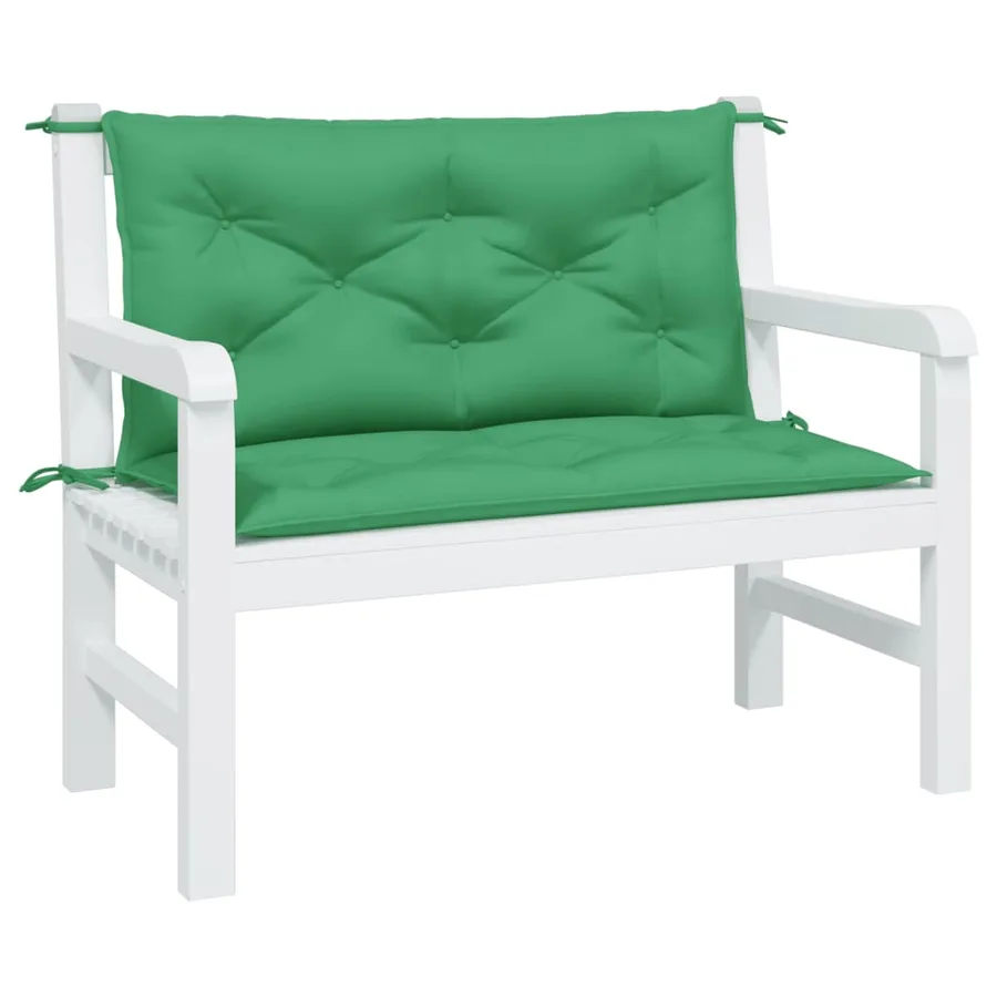Coussins de banc jardin lot de 2 vert 100x50x7 cm tissu Oxford - 3