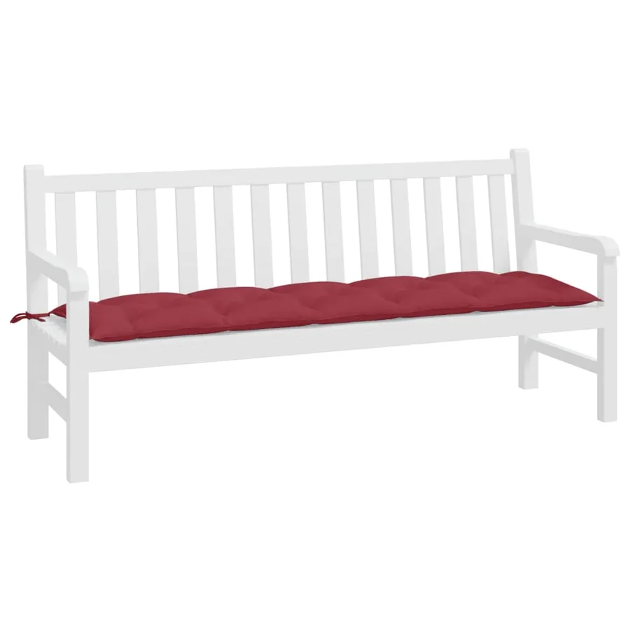 Coussin de banc de jardin rouge bordeaux 180x50x7 cm - 3
