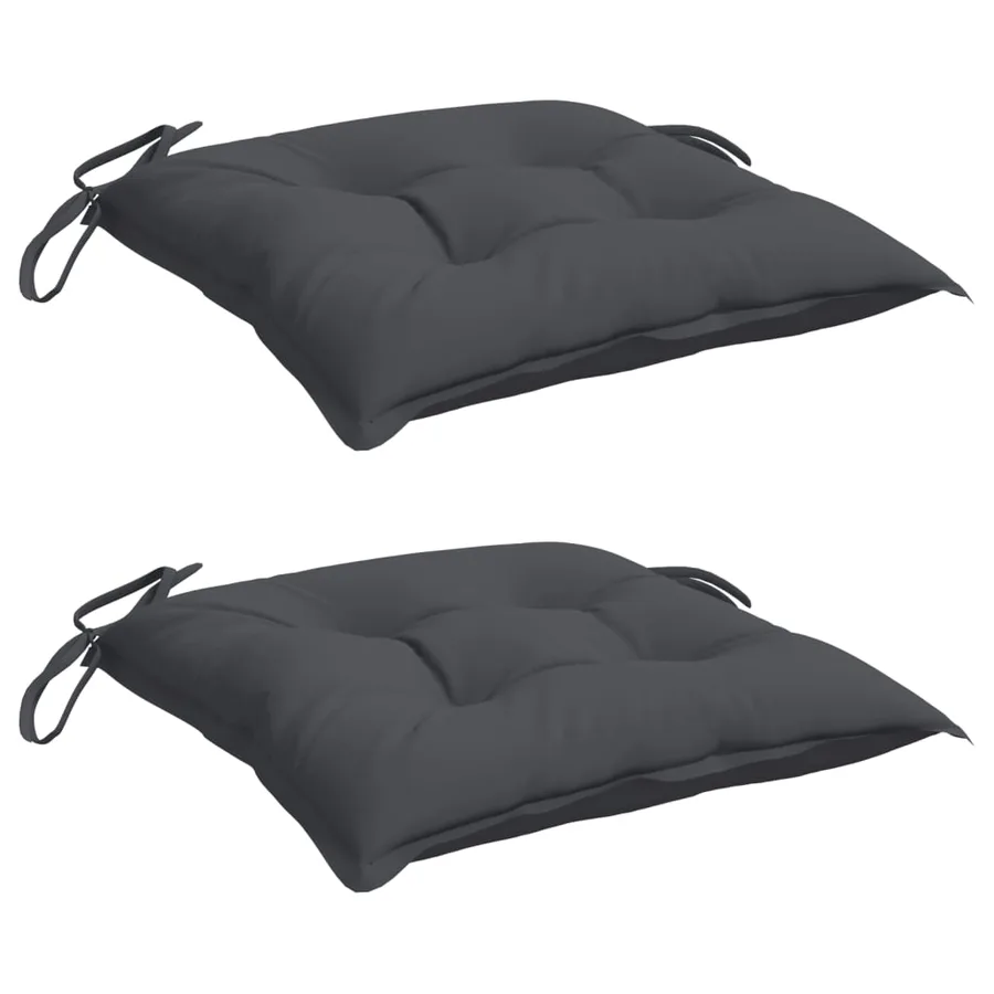 Coussins de chaise lot de 2 anthracite 40x40x7 cm tissu oxford - 3