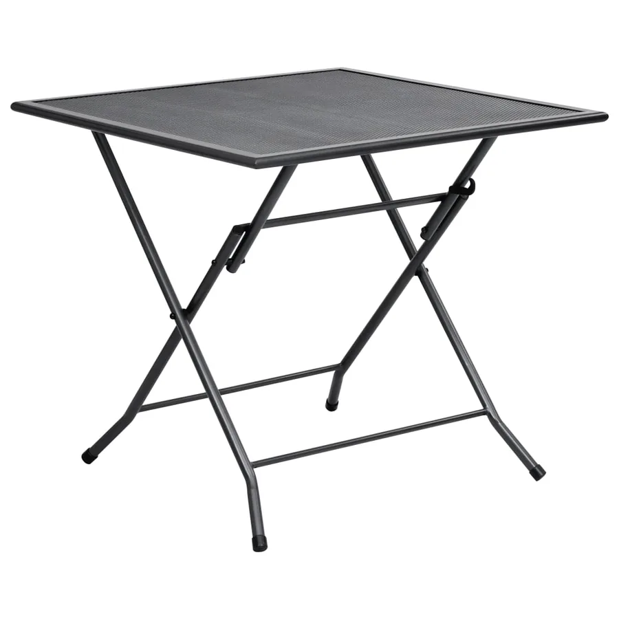 Table pliable en maille 80x80x72 cm Acier Anthracite