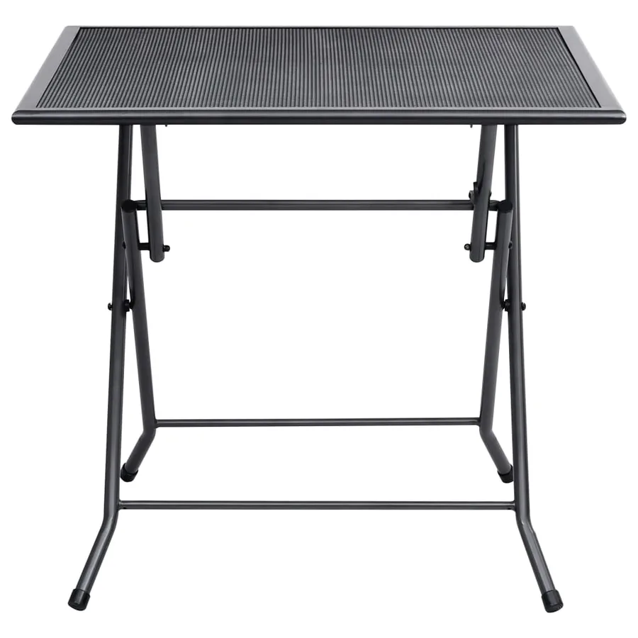 Table pliable en maille 80x80x72 cm Acier Anthracite - 2