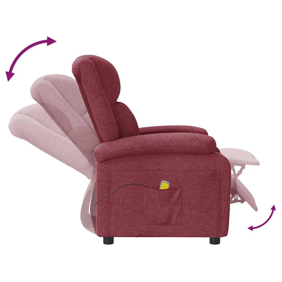 Fauteuil de massage Rouge bordeaux Tissu - 7