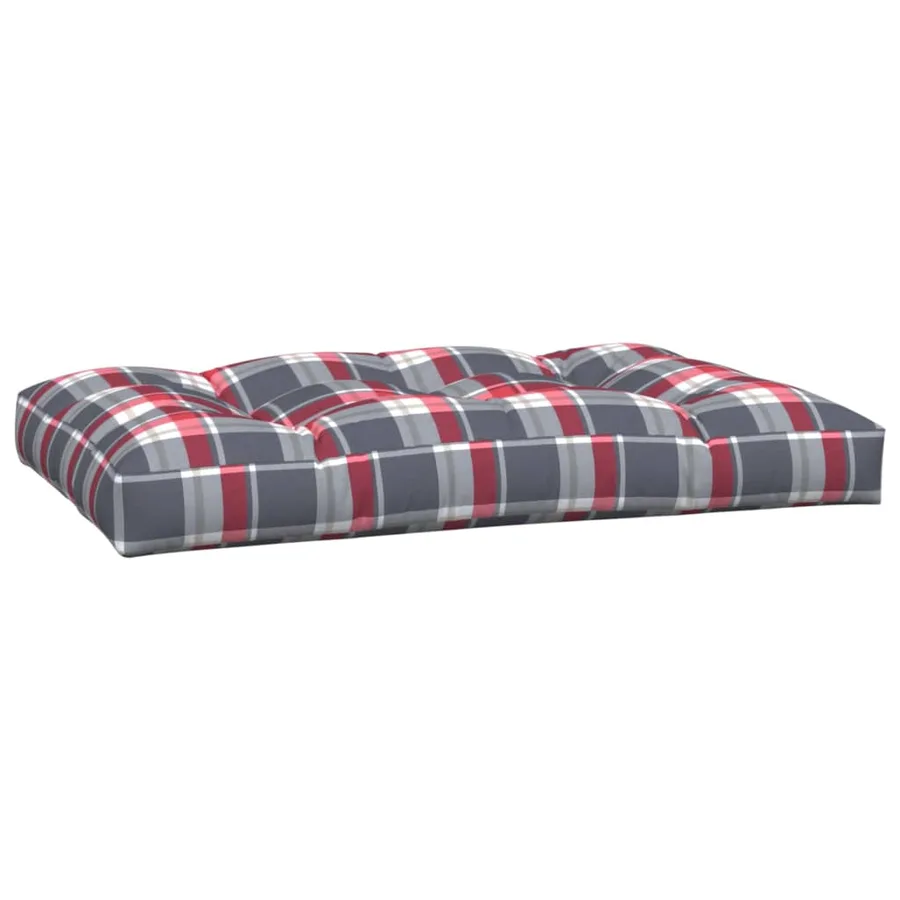 Coussins de palette lot de 2 motif à carreaux rouge tissu - 4