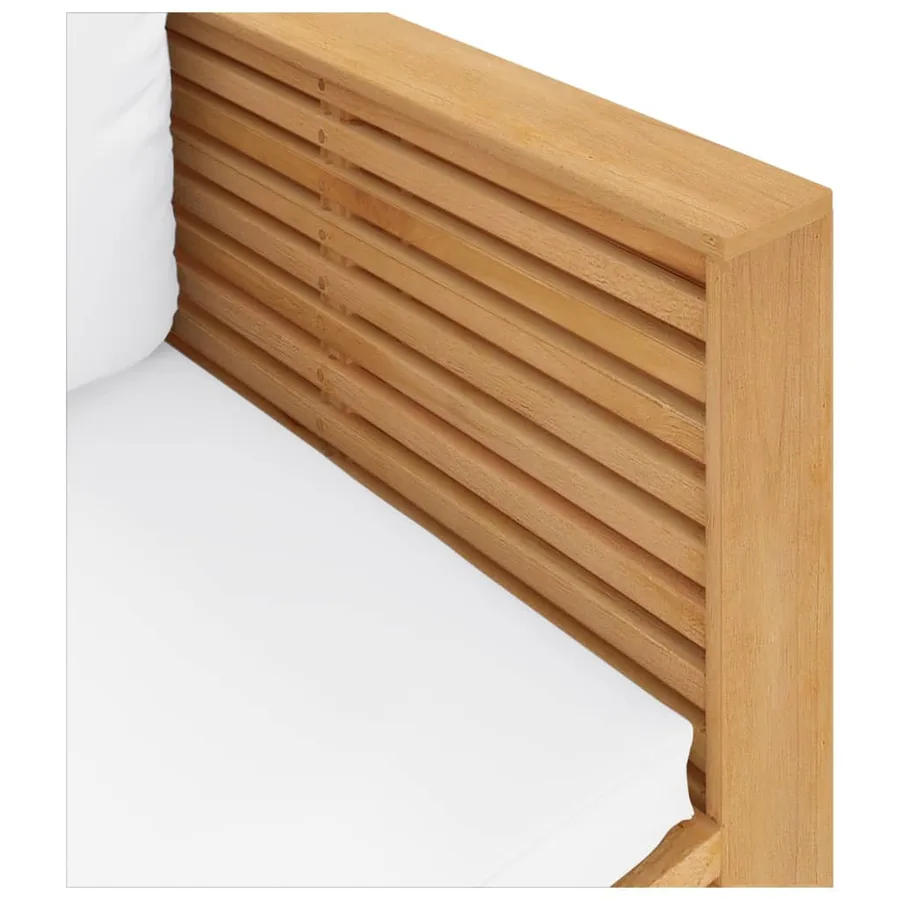 Fauteuil de jardin avec coussins crème Bois de teck massif - 5