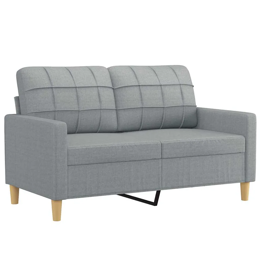 Canapé à 2 places Gris clair 120 cm Tissu - 2