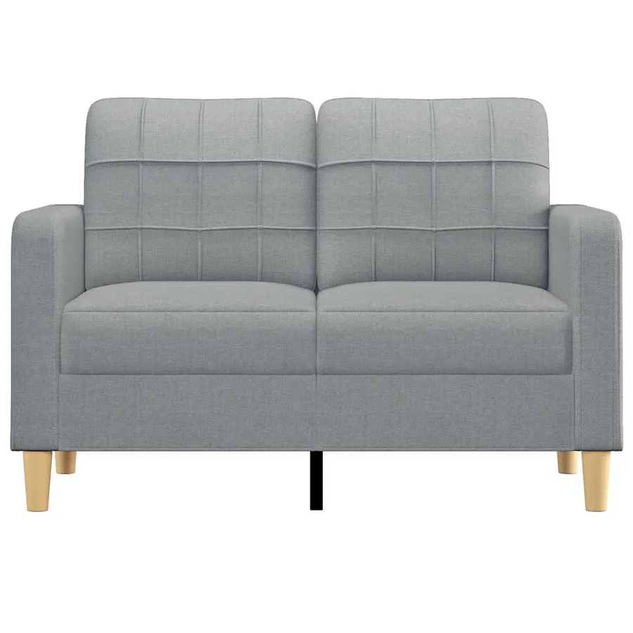 Canapé à 2 places Gris clair 120 cm Tissu - 3
