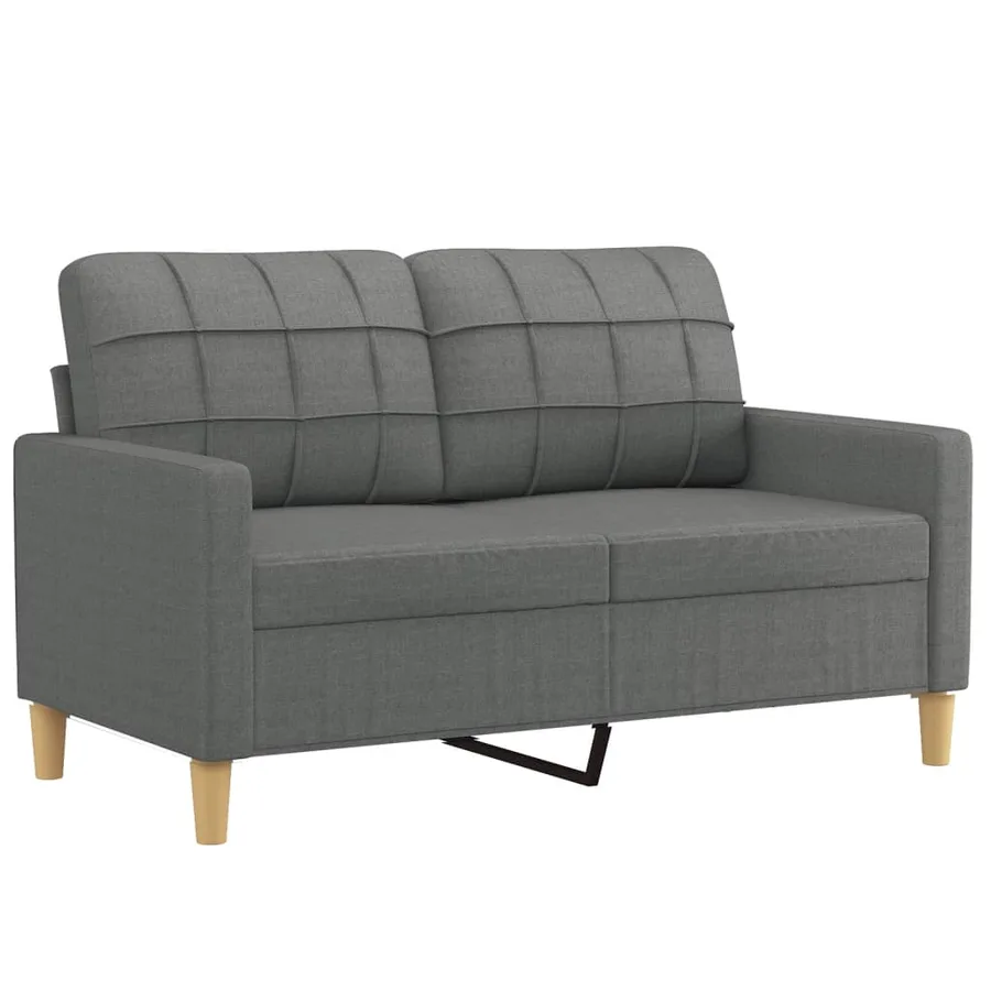 Ensemble de canapés 2 pcs avec coussins Gris foncé Tissu - 3