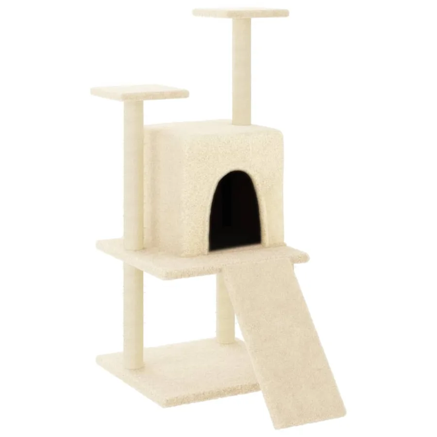 Arbre à chat avec griffoirs en sisal crème 110 cm - 2