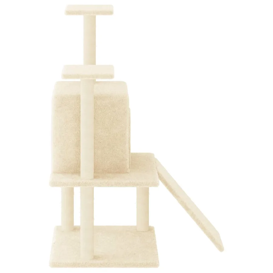 Arbre à chat avec griffoirs en sisal crème 110 cm - 4