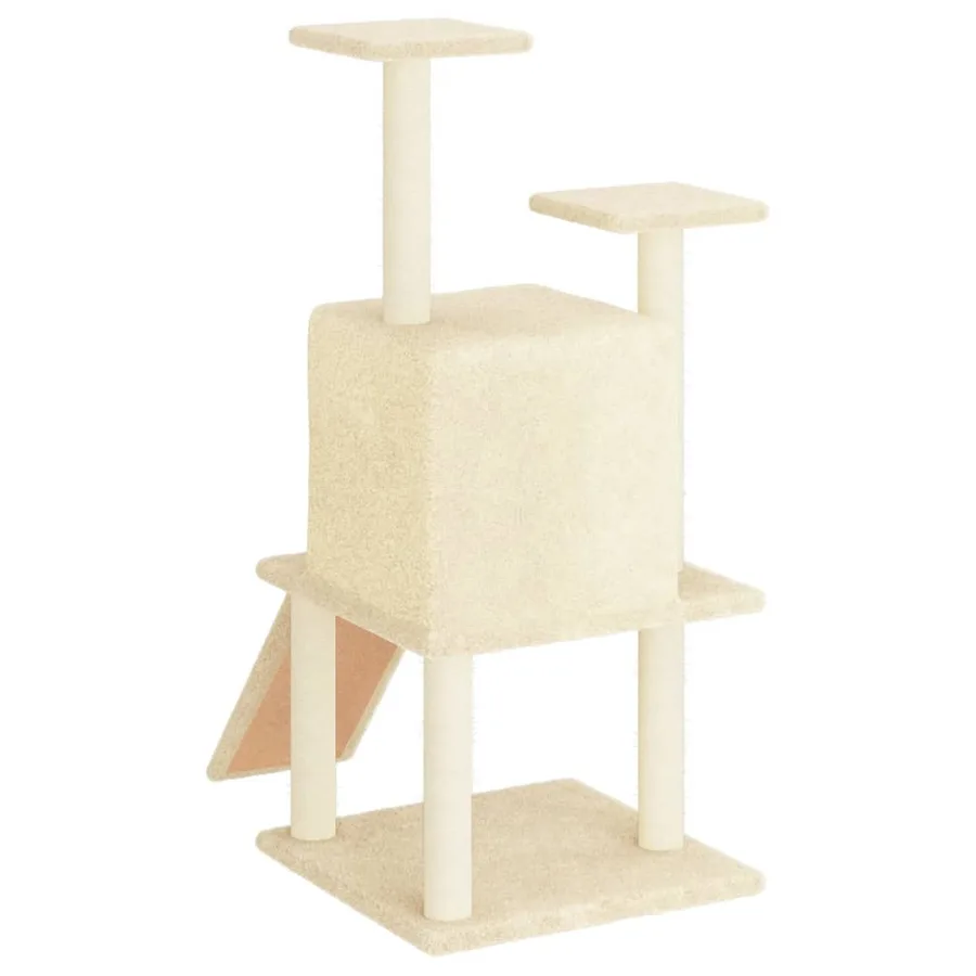 Arbre à chat avec griffoirs en sisal crème 110 cm - 5