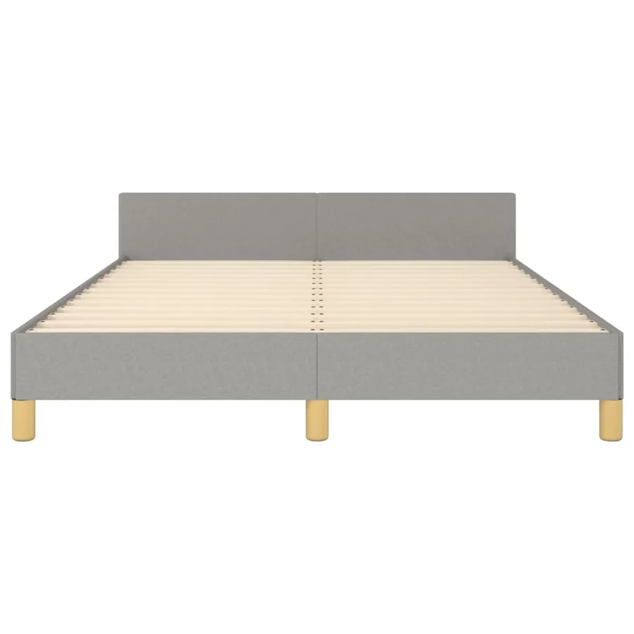 Cadre de lit sans matelas gris clair 140x190 cm tissu - 6