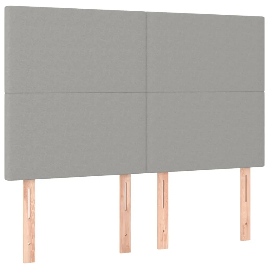 Cadre de lit sans matelas gris clair 140x190 cm tissu - 9