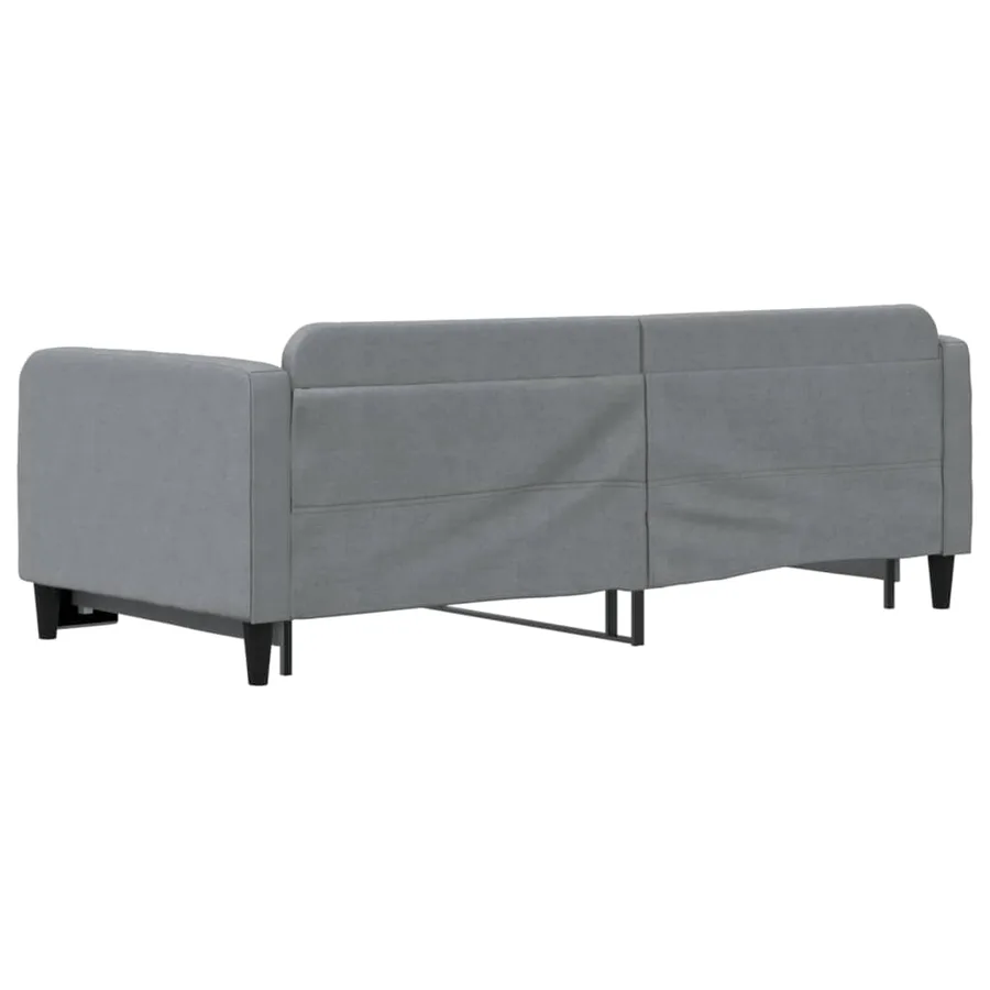 Lit de jour avec gigogne sans matelas gris clair 90x200 cm - 5