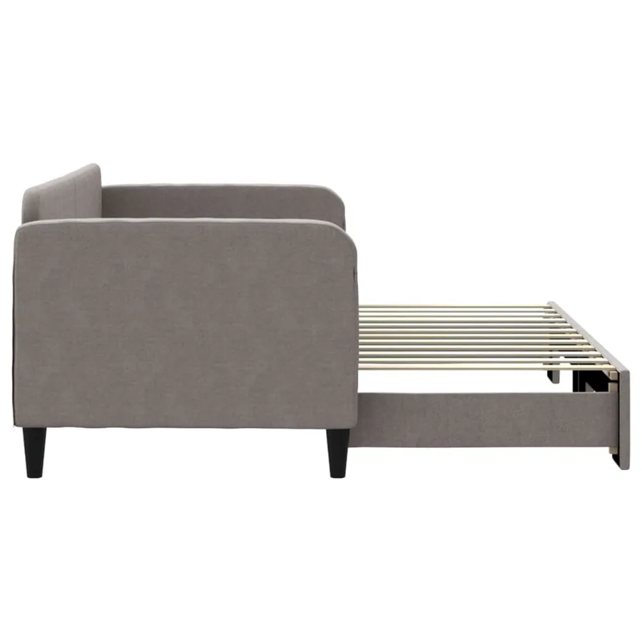 Lit de jour avec gigogne sans matelas taupe 80x200 cm - 4