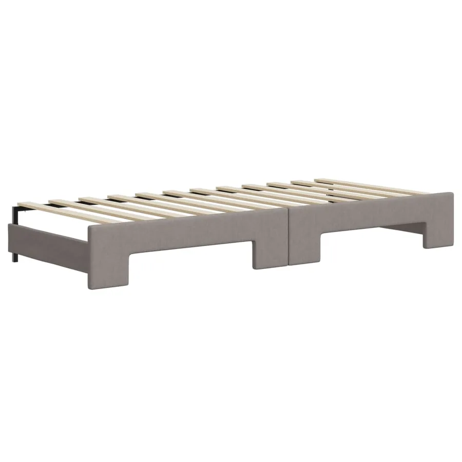 Lit de jour avec gigogne sans matelas taupe 80x200 cm - 8