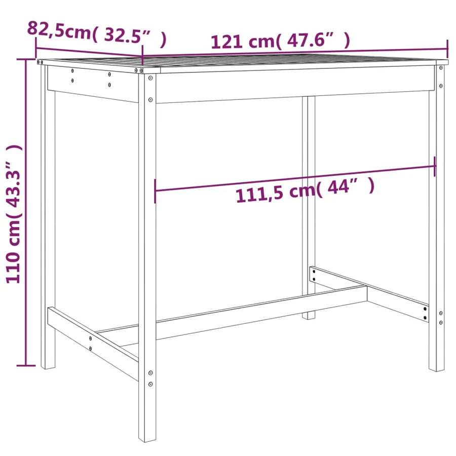 Ensemble de bar de jardin 5 pcs bois massif de Douglas - 9