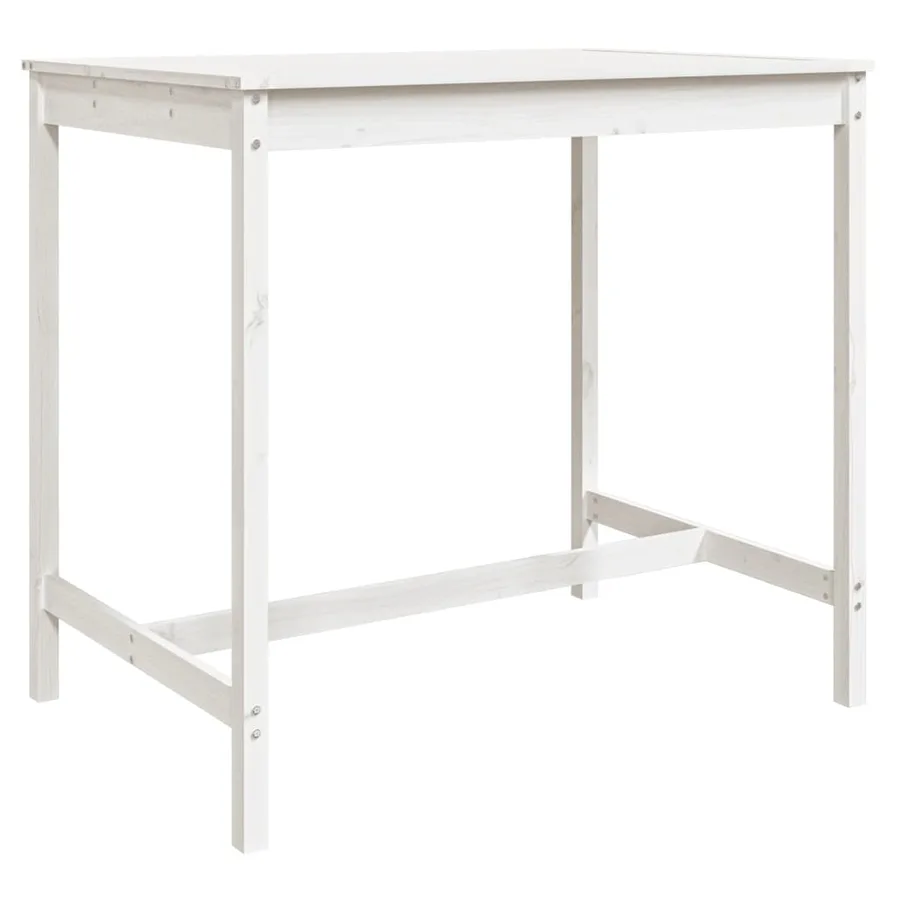 Ensemble de bar de jardin 5 pcs blanc bois massif de pin - 6
