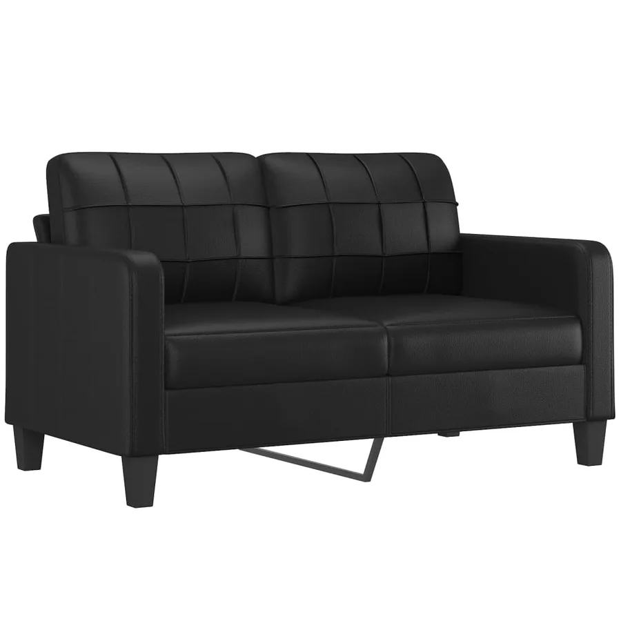 Ensemble de canapés 2 pcs avec coussins Noir Similicuir - 4