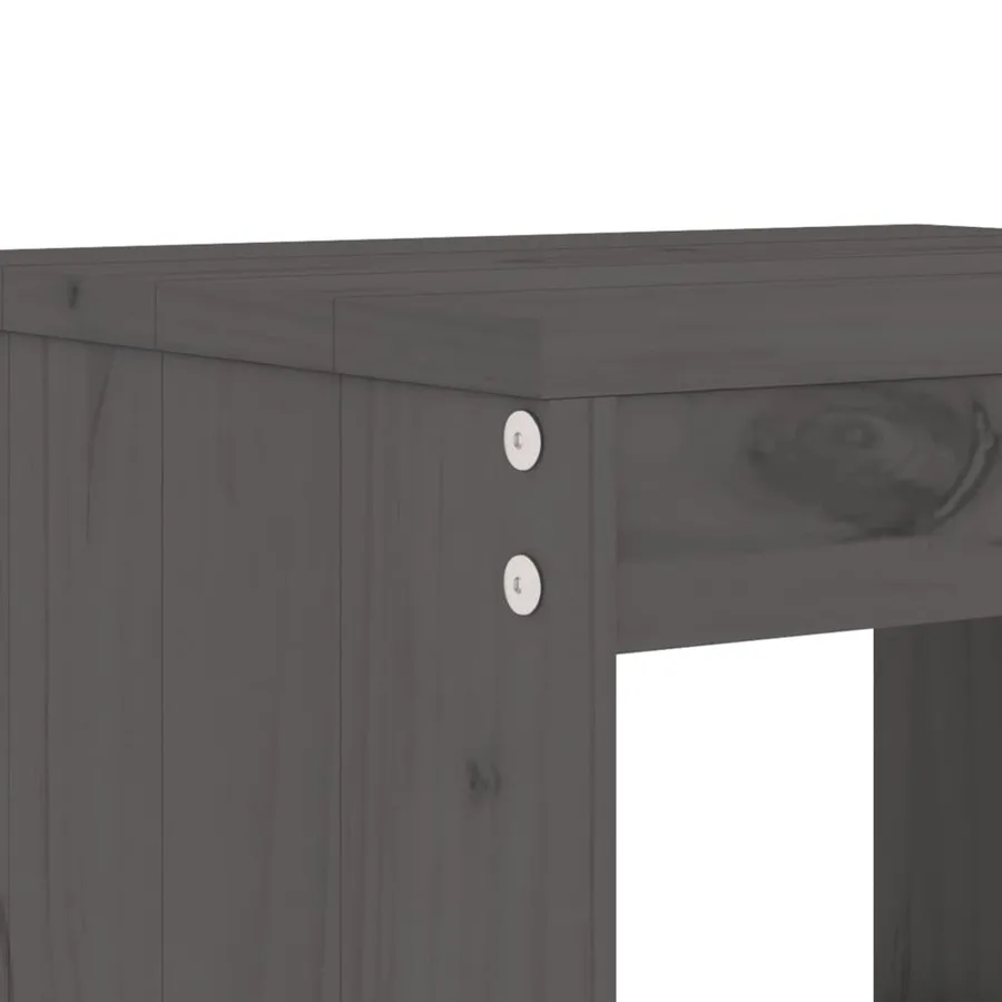 Ensemble de bar de jardin 9 pcs gris bois de pin massif - 5