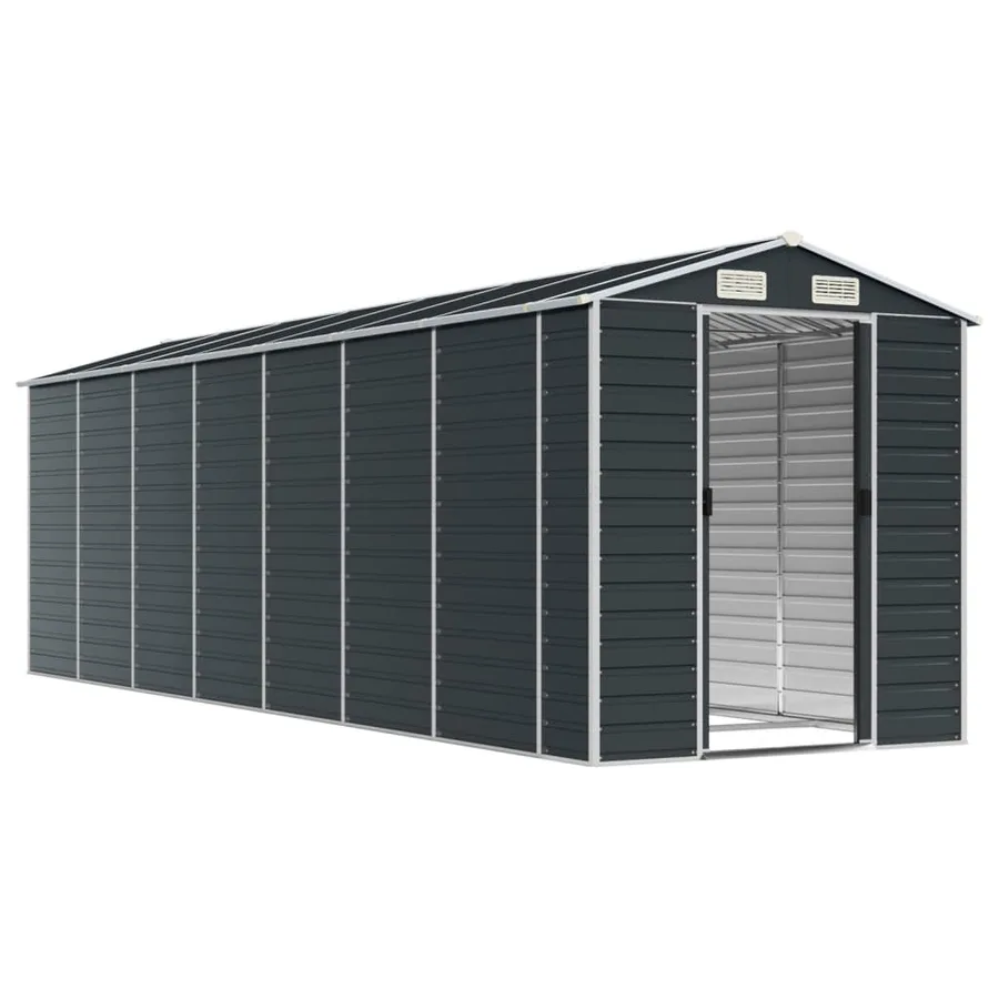 Abri de jardin anthracite 191x640x198 cm acier galvanisé - 3