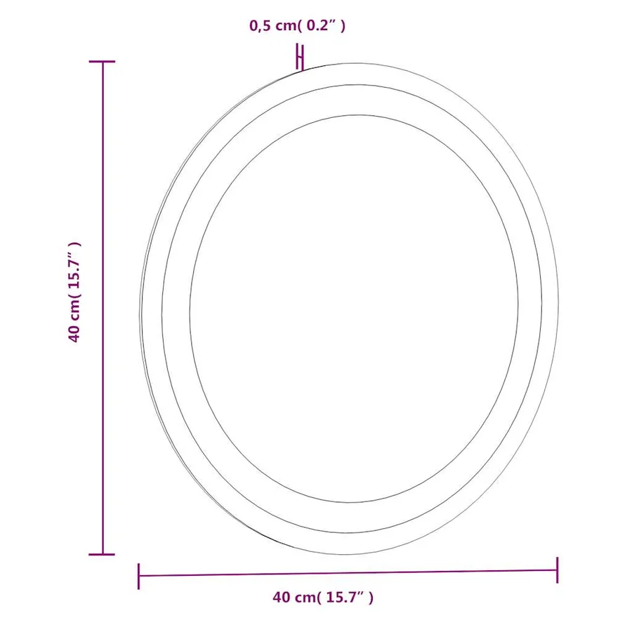 Miroir de salle de bain à LED 40 cm rond - 12