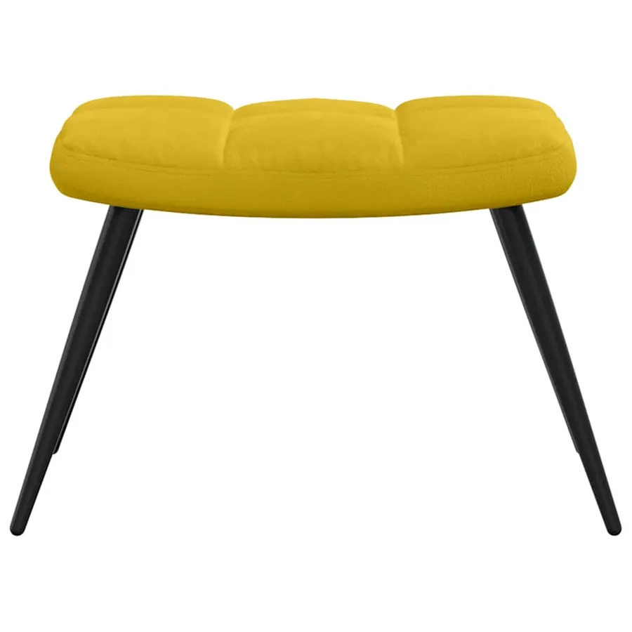 Fauteuil relax avec tabouret en velours jaune moutarde - 7
