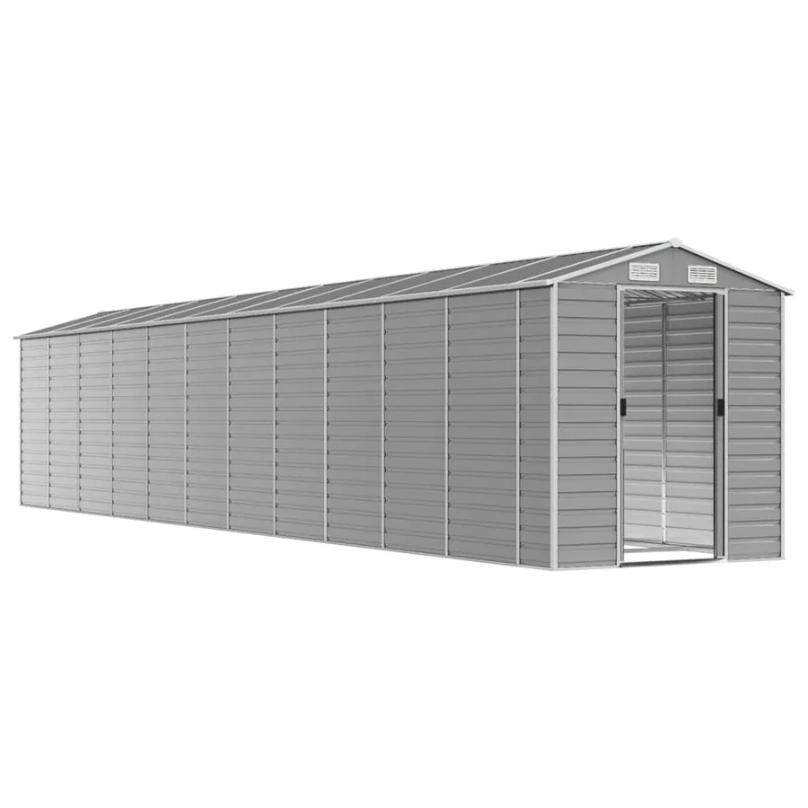Abri de jardin gris clair 191 x 980 x 198 cm en acier galvanisé - 3