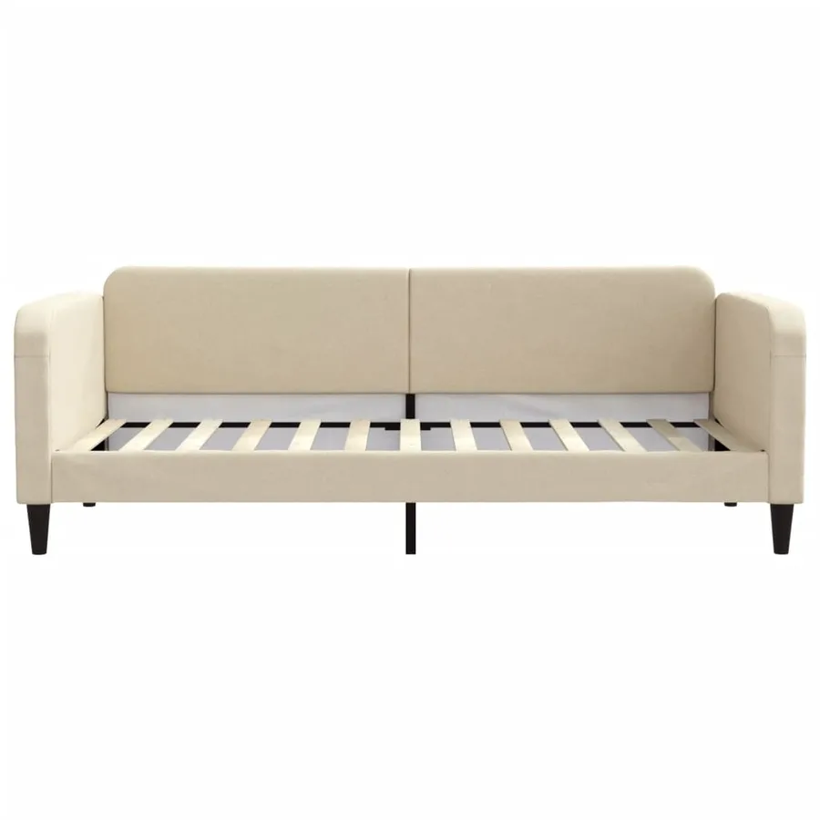 Lit de jour avec matelas crème 90x200 cm tissu - 4