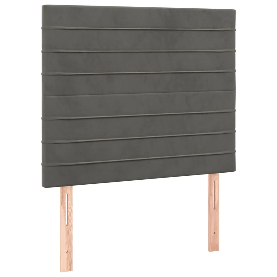 Cadre de lit sans matelas gris foncé 100x200 cm velours - 8