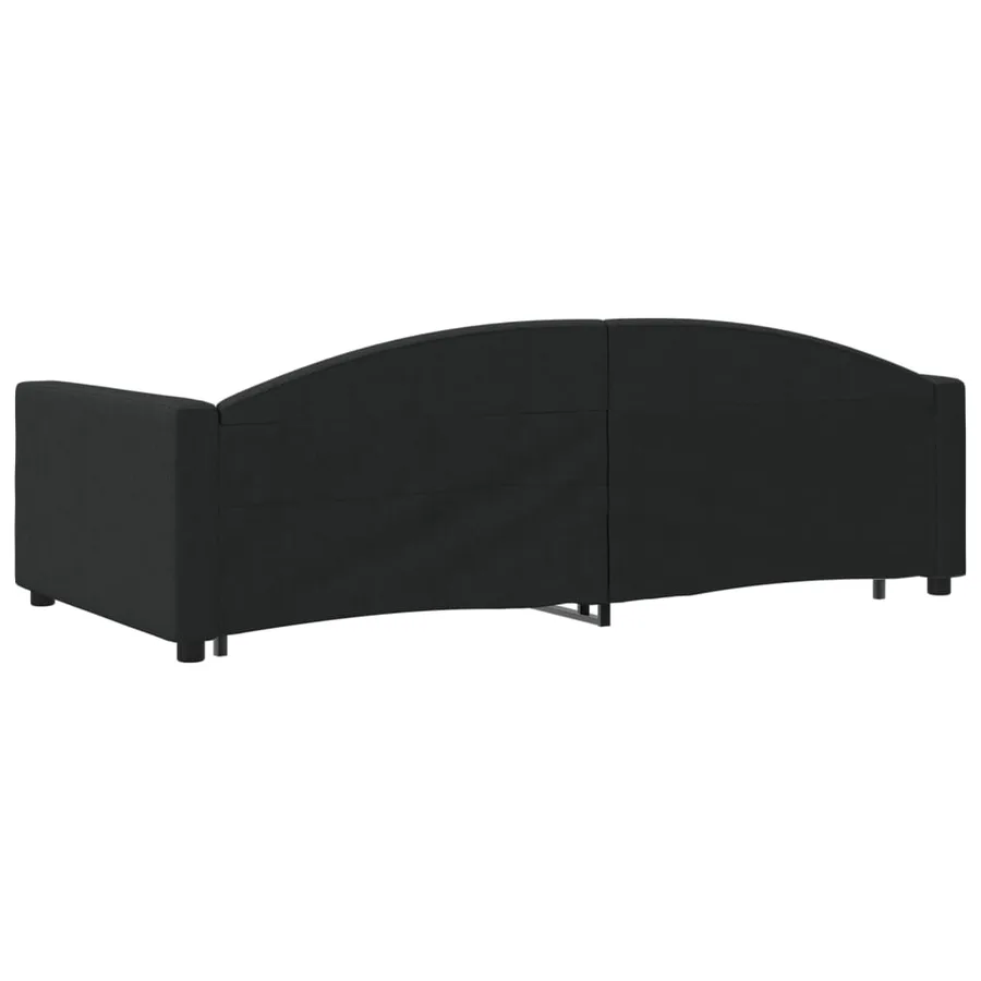 Lit de jour avec gigogne sans matelas noir 100x200 cm - 5