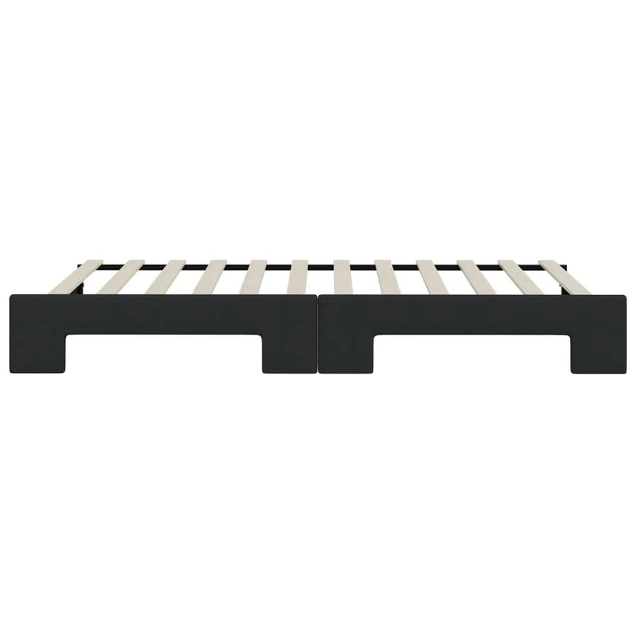 Lit de jour avec gigogne sans matelas noir 100x200 cm - 9