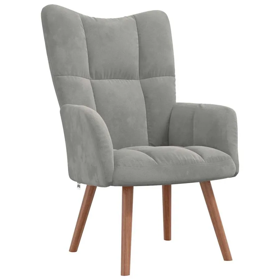 Chaise de relaxation Gris clair Velours - 2