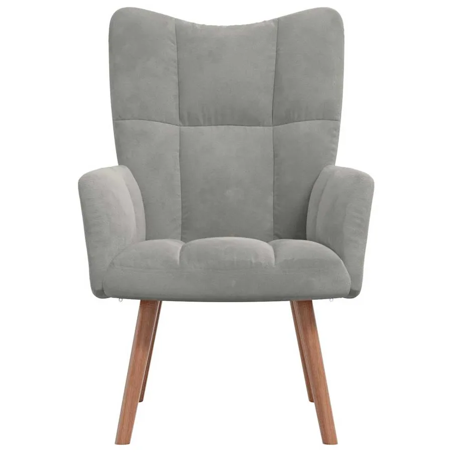Chaise de relaxation Gris clair Velours - 3